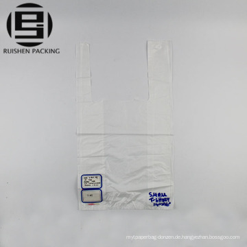 Benutzerdefinierte weiße Farbe Kunststoff T-Shirt Verpackung Taschen